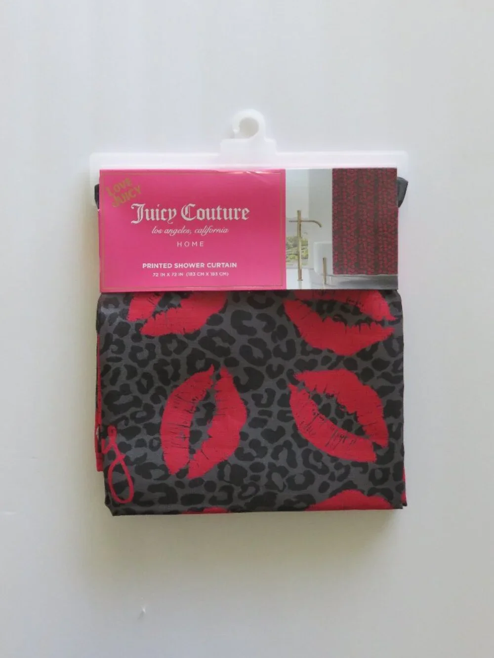 (#133) Love Juicy JUICY COUTURE Shower CURTAIN 72 X 72 inches